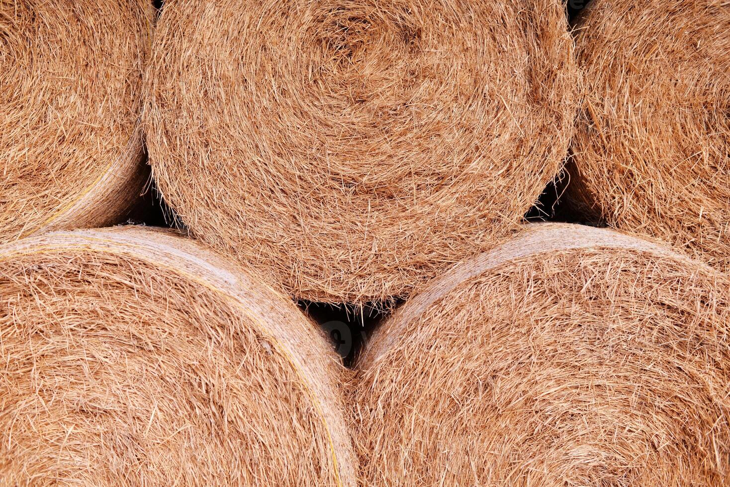 Stacked round hay bale pattern photo
