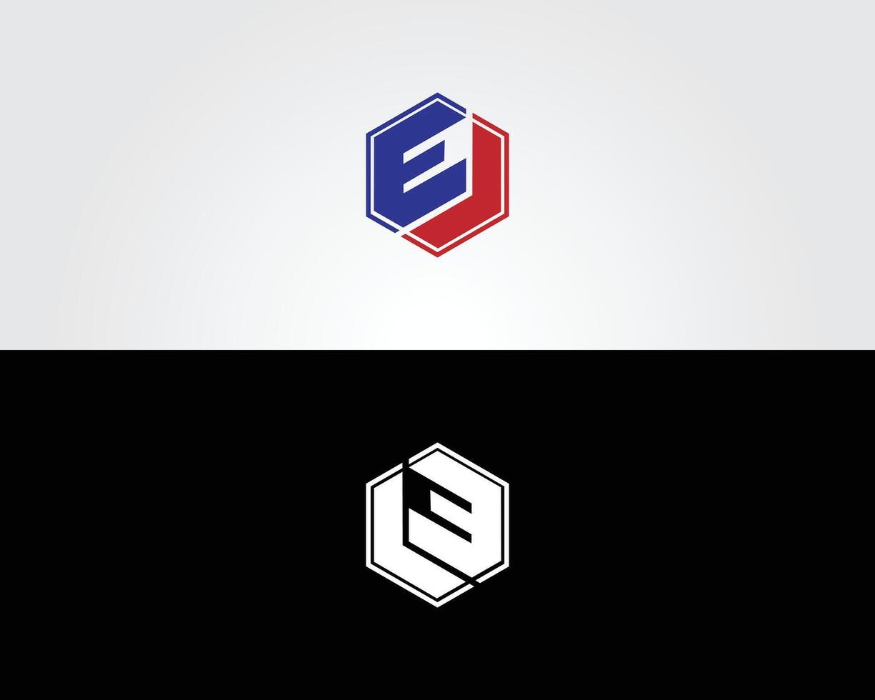 Letter EL, JE or LE initial monogram letter alphabet logo design illustration. vector
