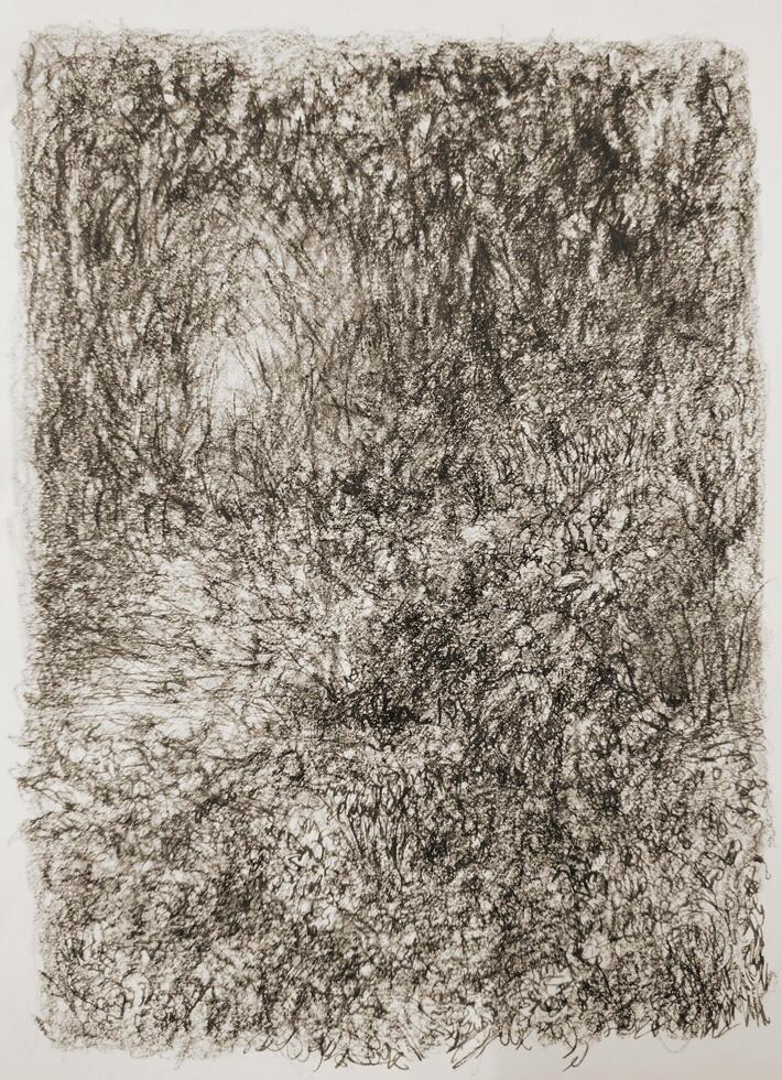 Charcoal and ink drawing of rough textured on paper, featuring a grunge pattern with detailed gray surfaces photo