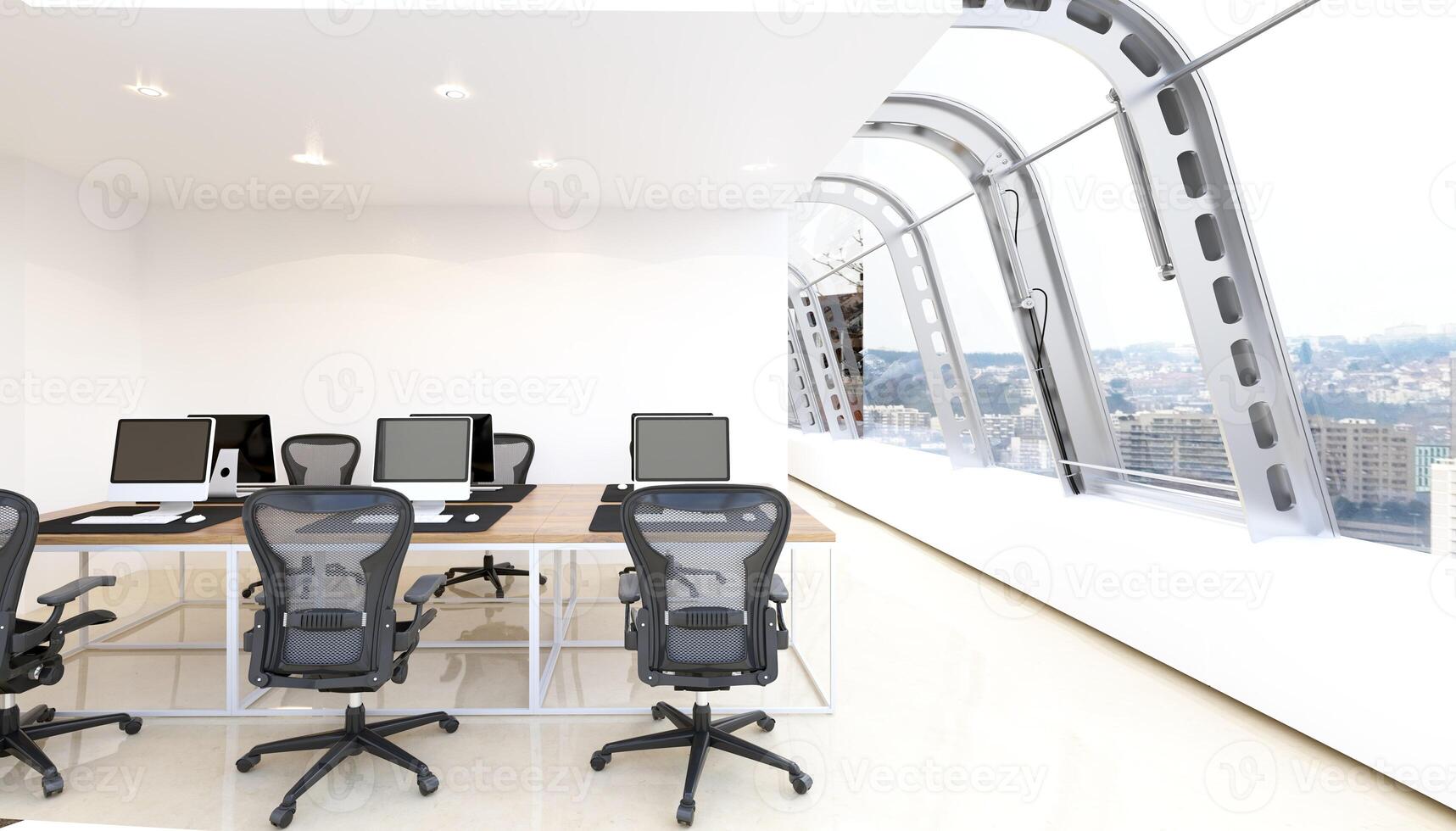 Modern office space with sleek design photo
