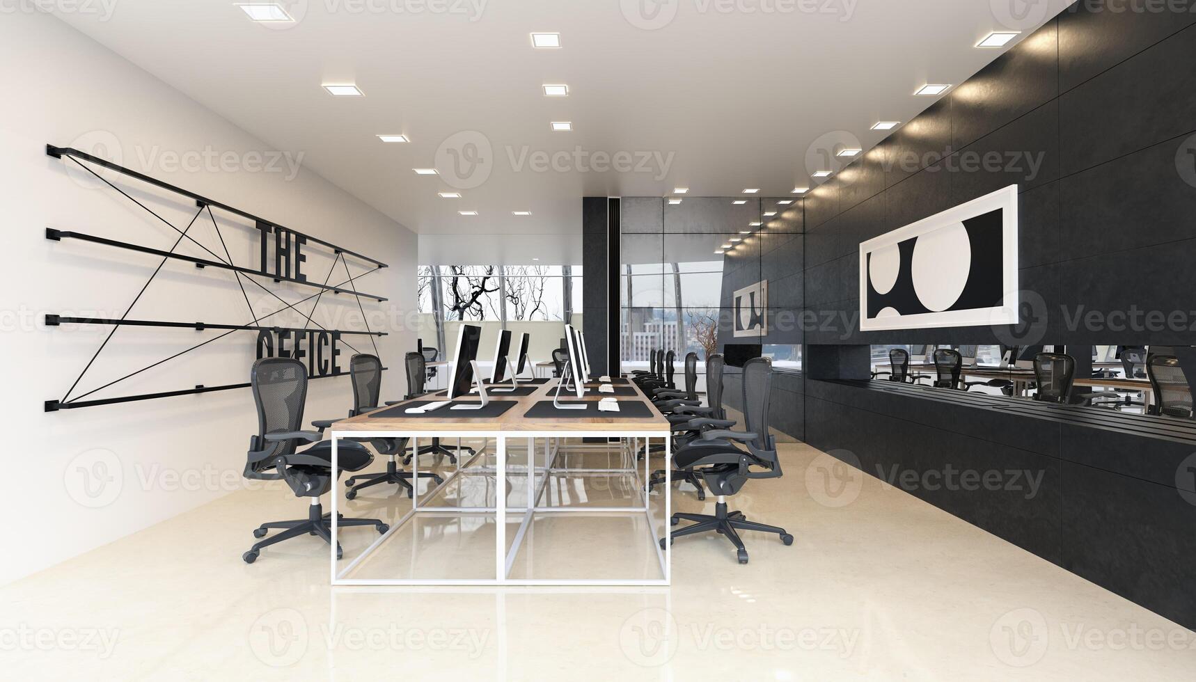 Modern office space with sleek design photo