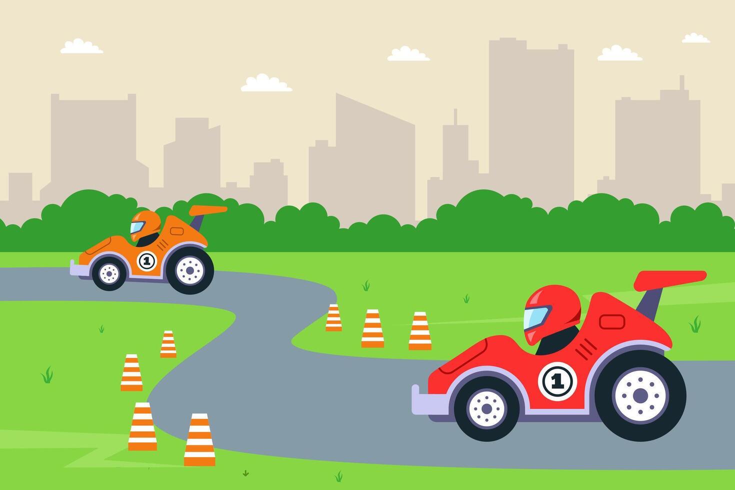 a racing track for automobiles. sports competitions. vector