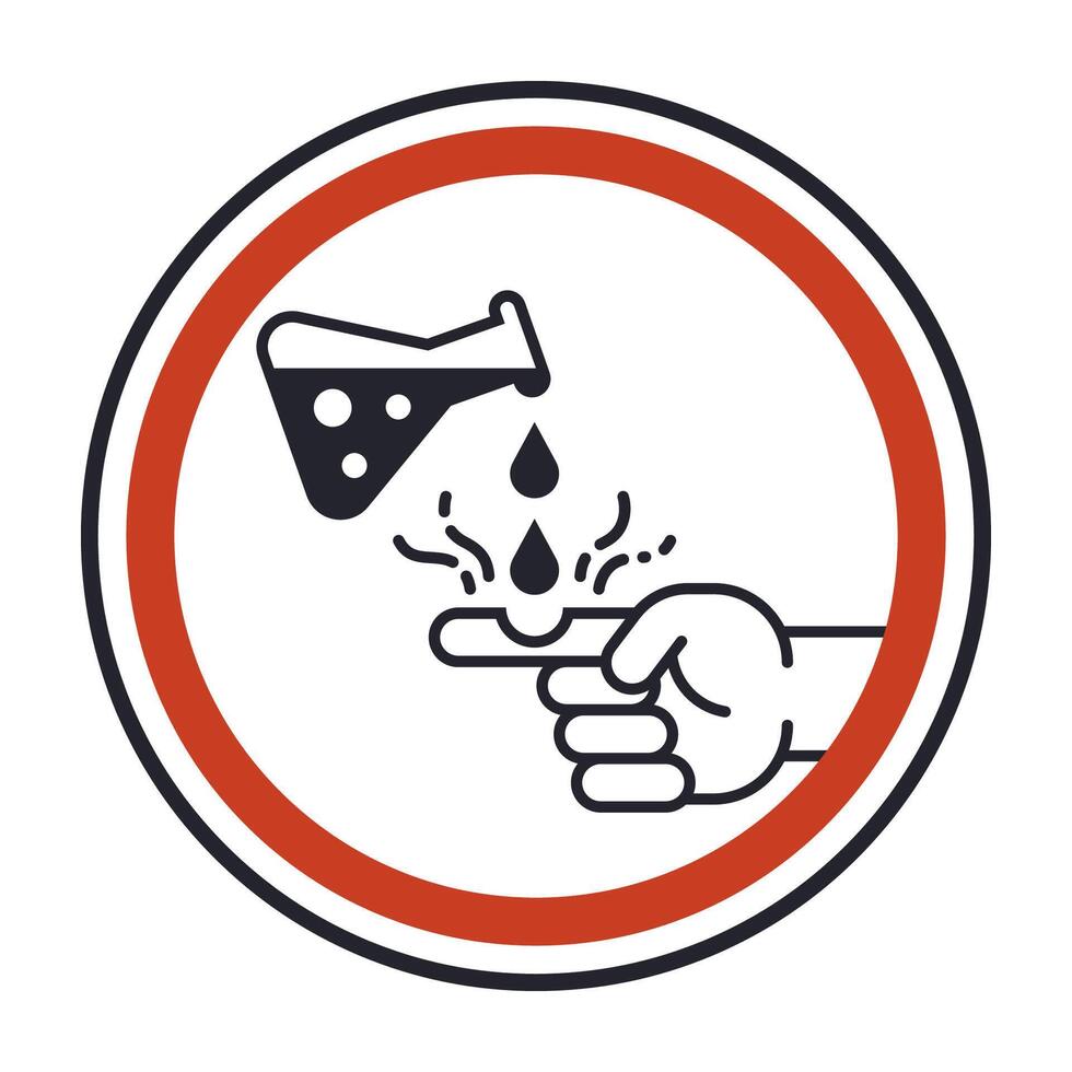 acidic substances that injure a person. dangerous substance. vector