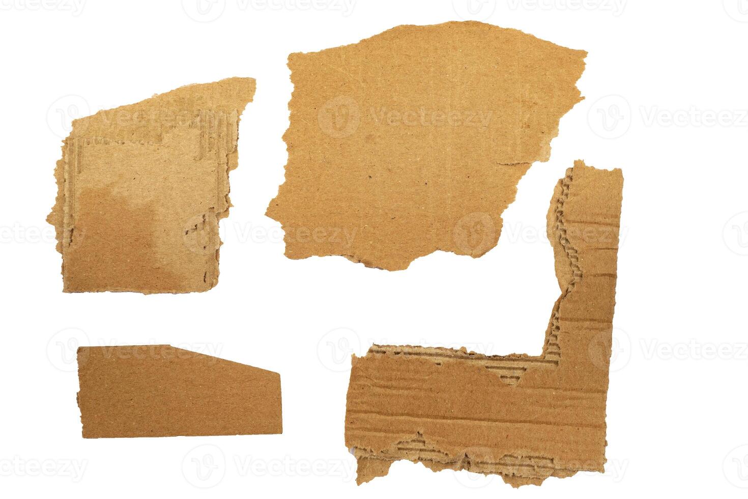 Torn papers set. Elements, isolated on white. photo