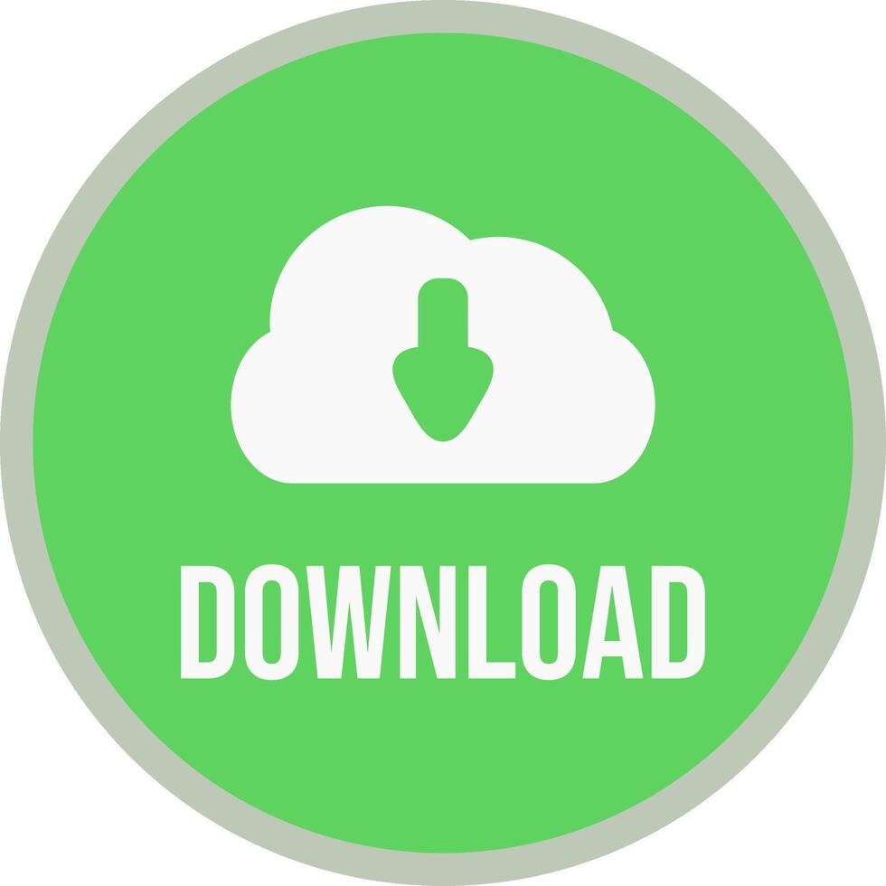 Download button with a cloud icon vector
