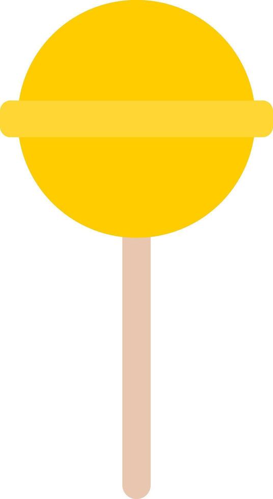 A yellow lollipop on a stick vector