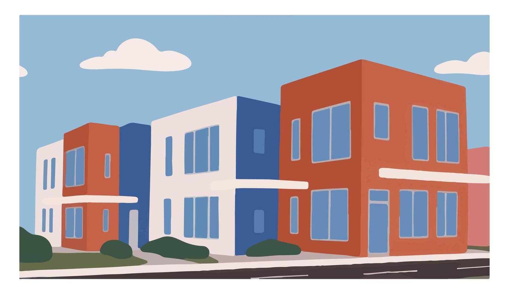Modern Office Building Illustration vector
