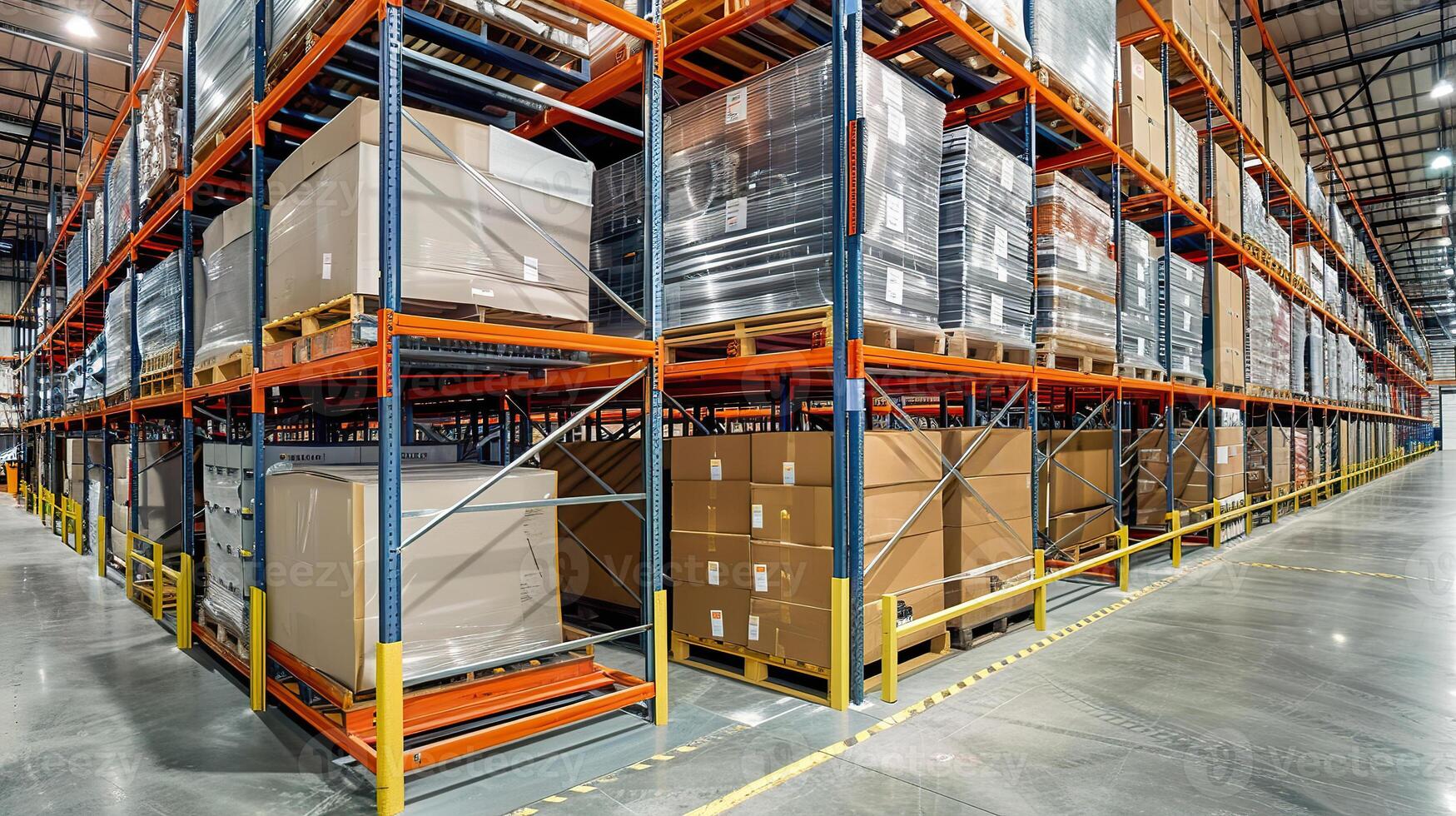 A mobile aisle racking system is in use, enhancing storage efficiency in a distribution center photo