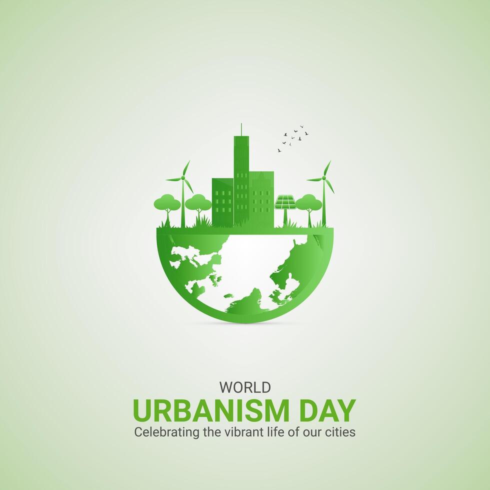 World Urbanism Day, Urbanism Day creative Poster, , 3d, illustration, november 9. vector