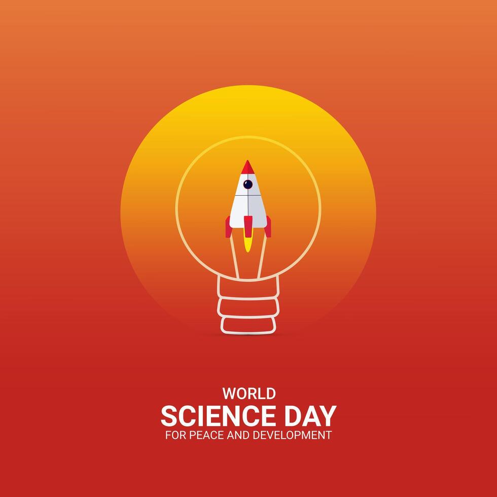 World Science Day for Peace and Development, Science creative social medai post vector
