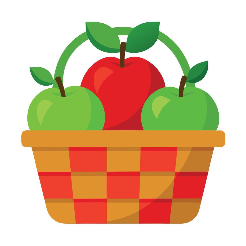 Basket of apples illustration vector