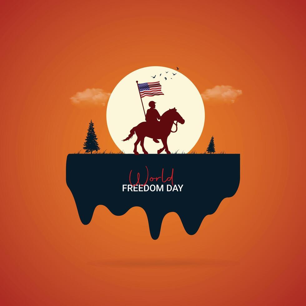 world freedom day, freedom day creative Poster vector