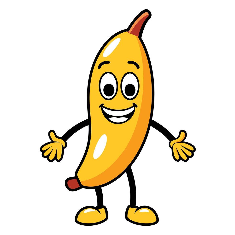 Banana cartoon character illustration vector