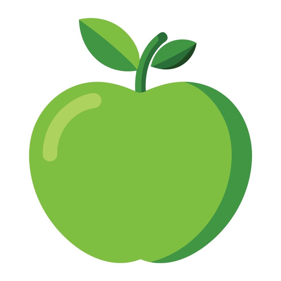 An apple icon with a green leaf on it vector