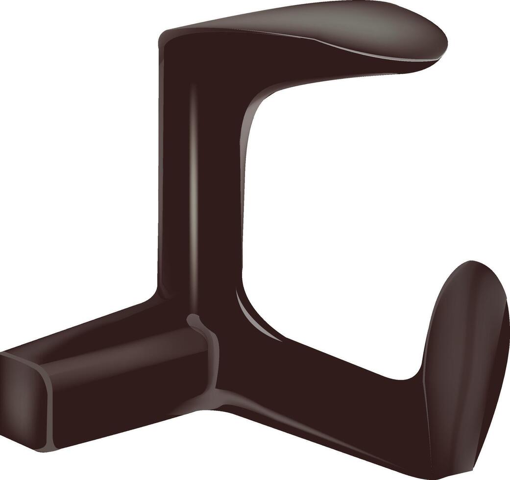 Modern wall mounted coat hook isolated on white vector