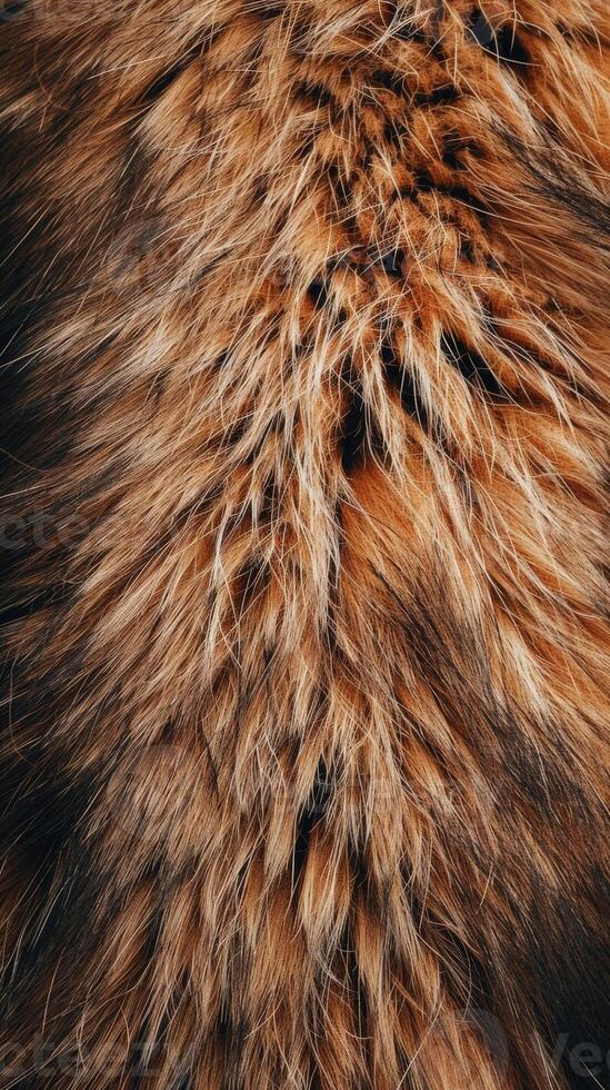 This striking golden-brown fur background highlights the soft, intricate textures and natural patterns, adding warmth and elegance suitable for various design projects photo