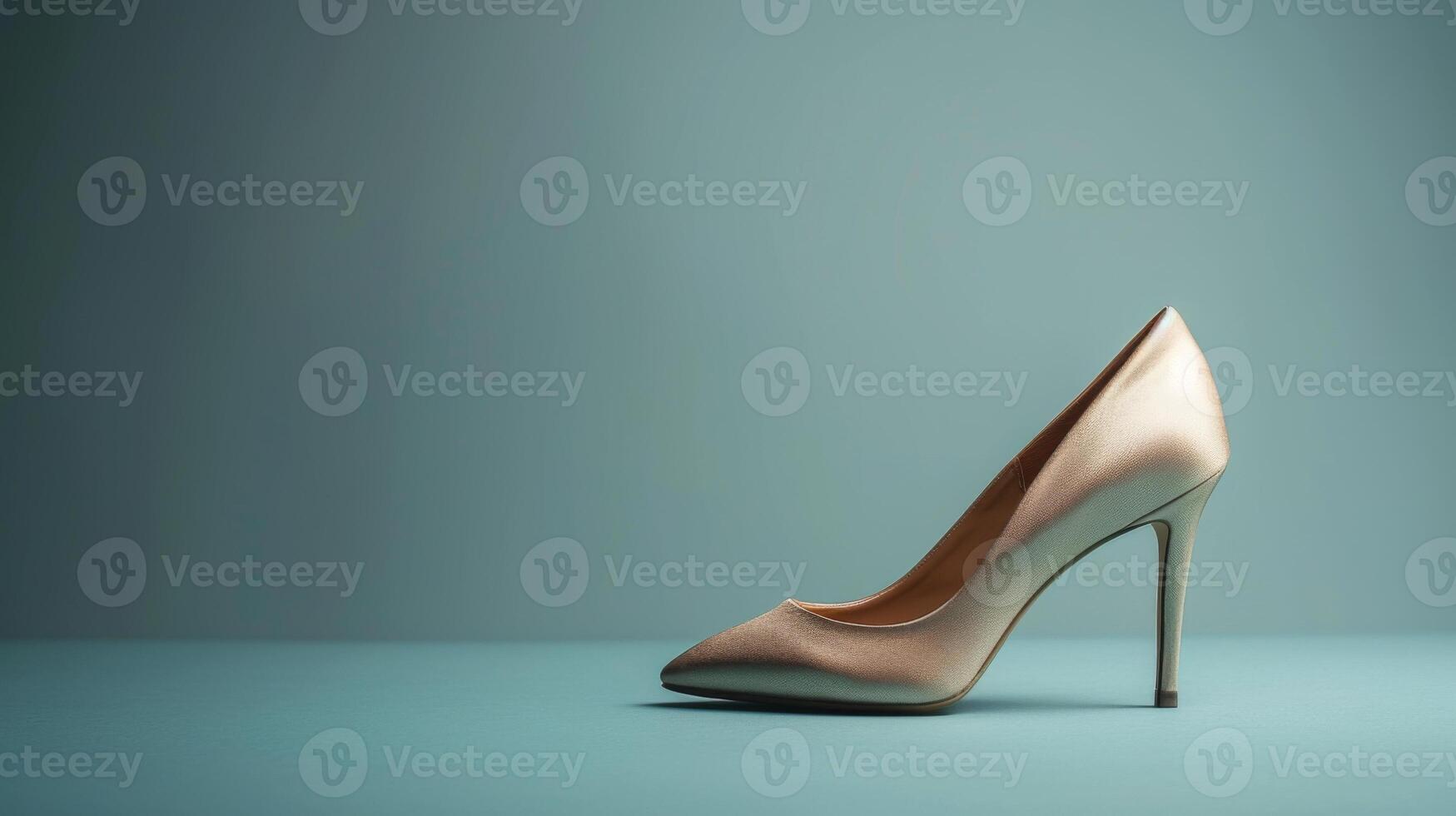 A stylish high heel shoe with a satin finish is prominently displayed against a simple backdrop. The design exudes elegance, perfect for upscale evening events or fashion-centric gatherings photo