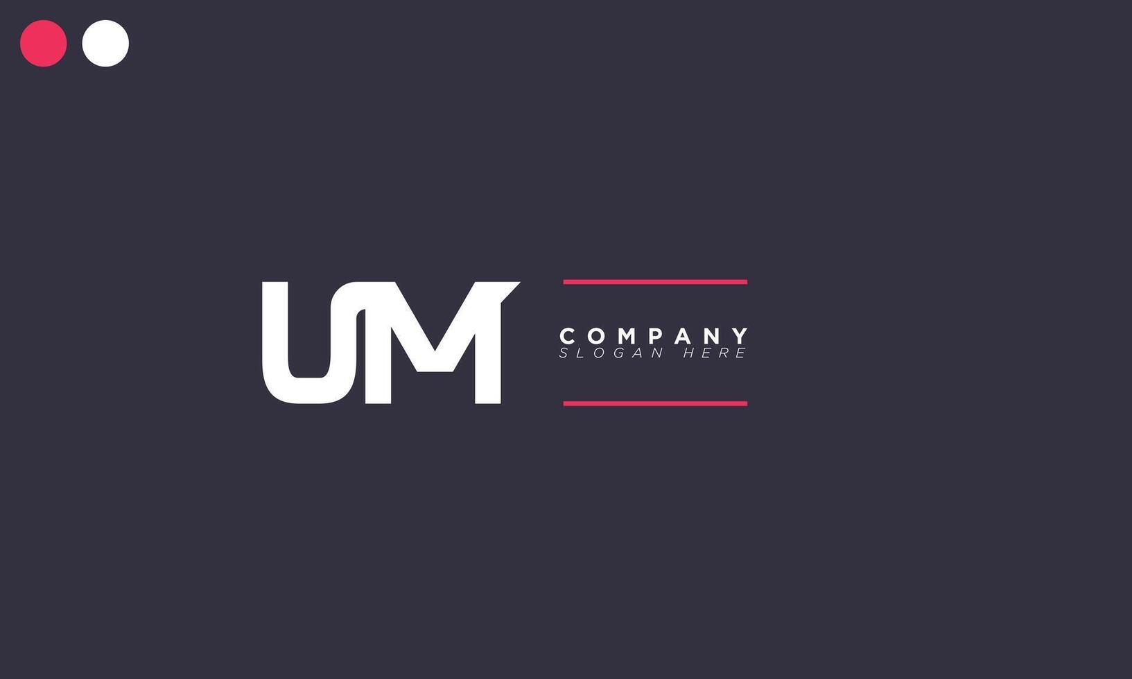 UM Alphabet letters Initials Monogram logo vector