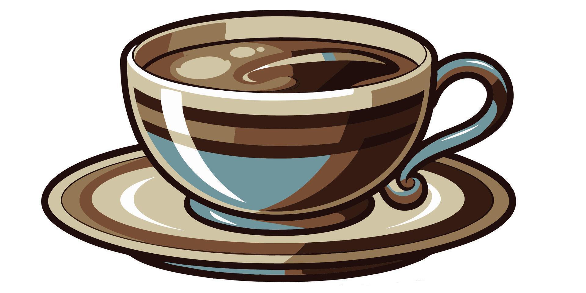 Cup of coffee. Coffee cup with saucer on white background. illustration vector