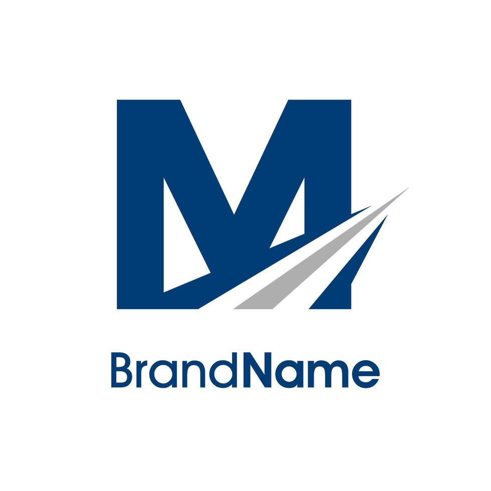 Simple Initial M Road Logo vector