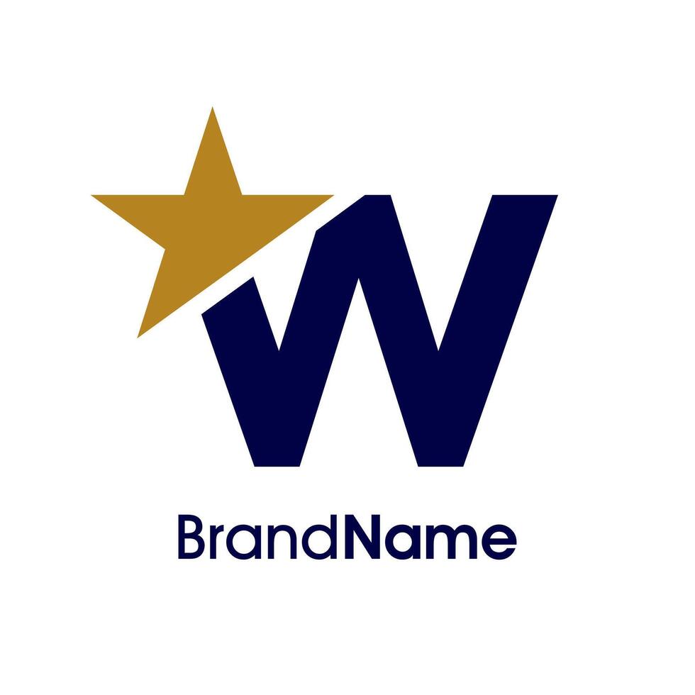Minimalist Initial W Star Logo vector