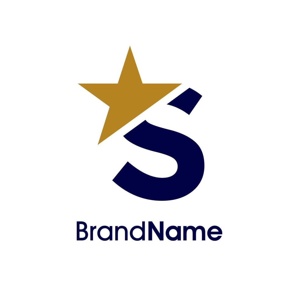 Minimalist Initial S Star Logo vector
