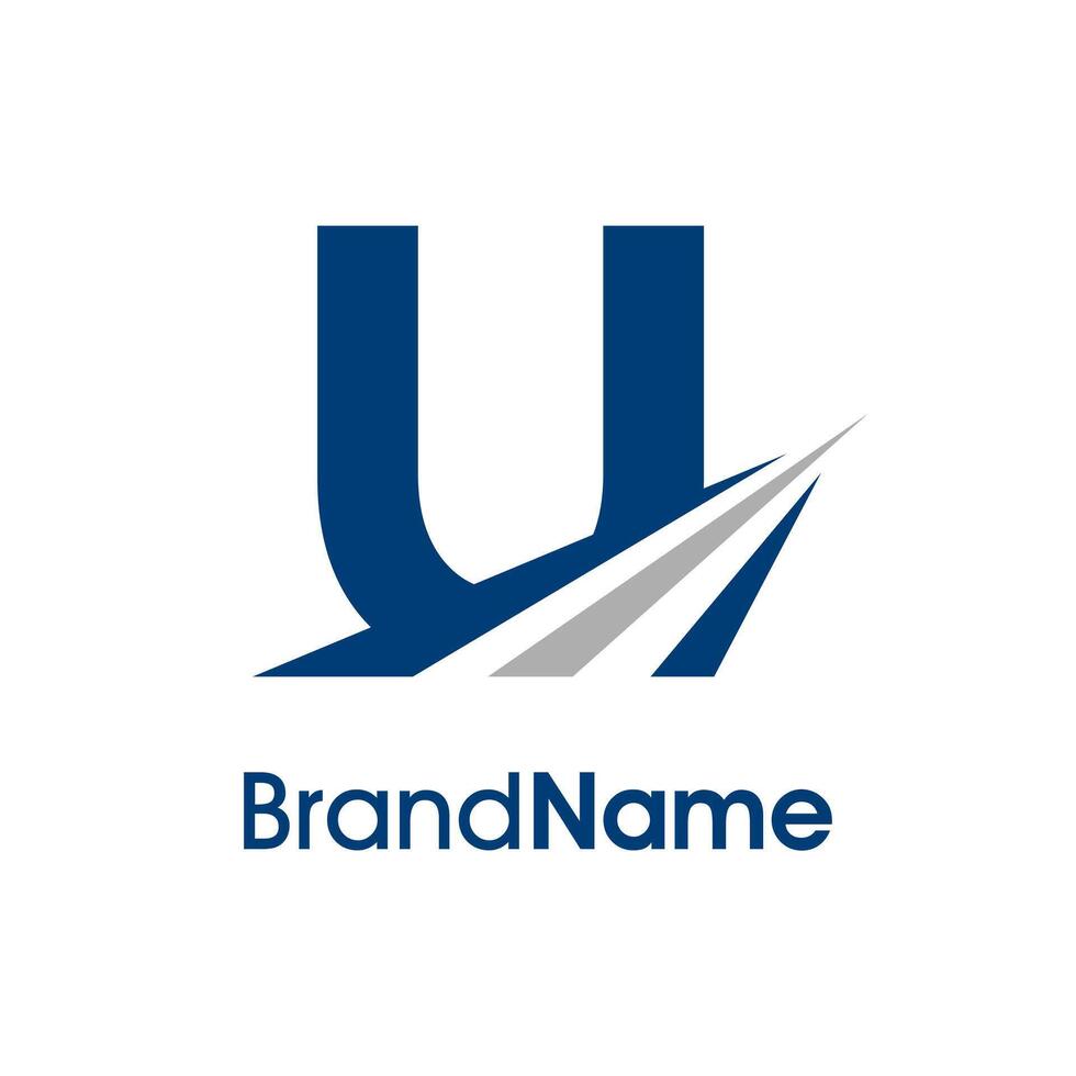 Simple Initial U Road Logo vector