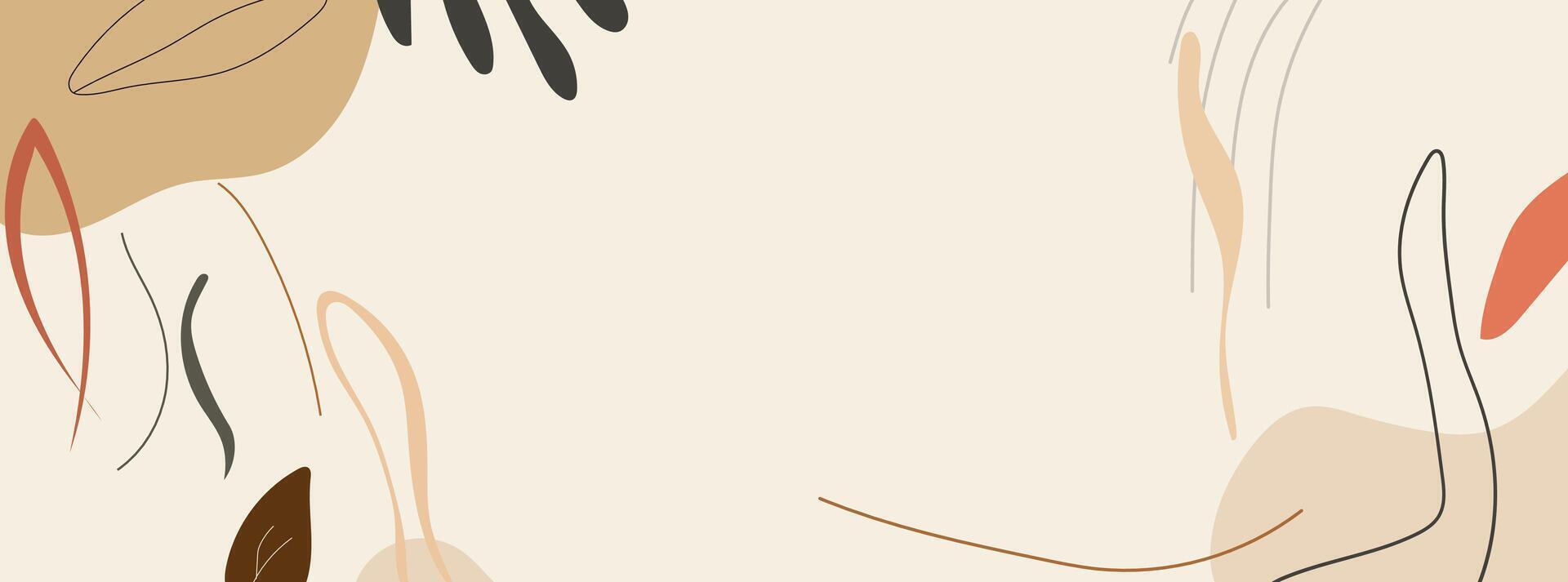 Muted Minimalist Abstract Background with Natural Earth Tones and Organic Curved Lines vector