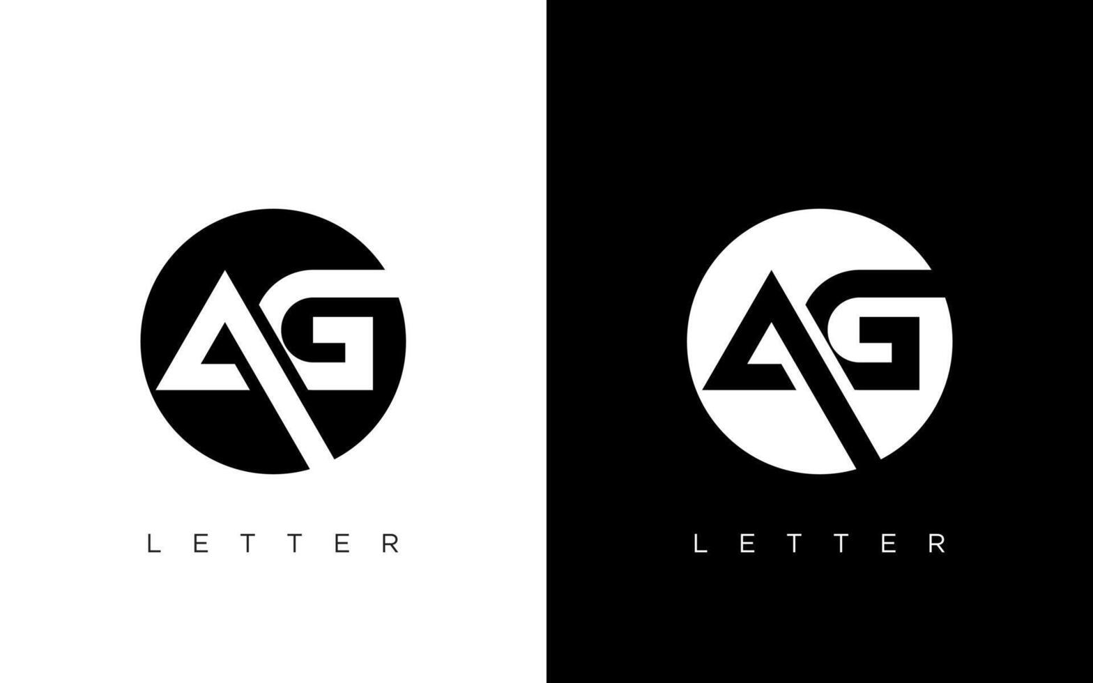 simple elegant initial AG in round icon logo letter vector