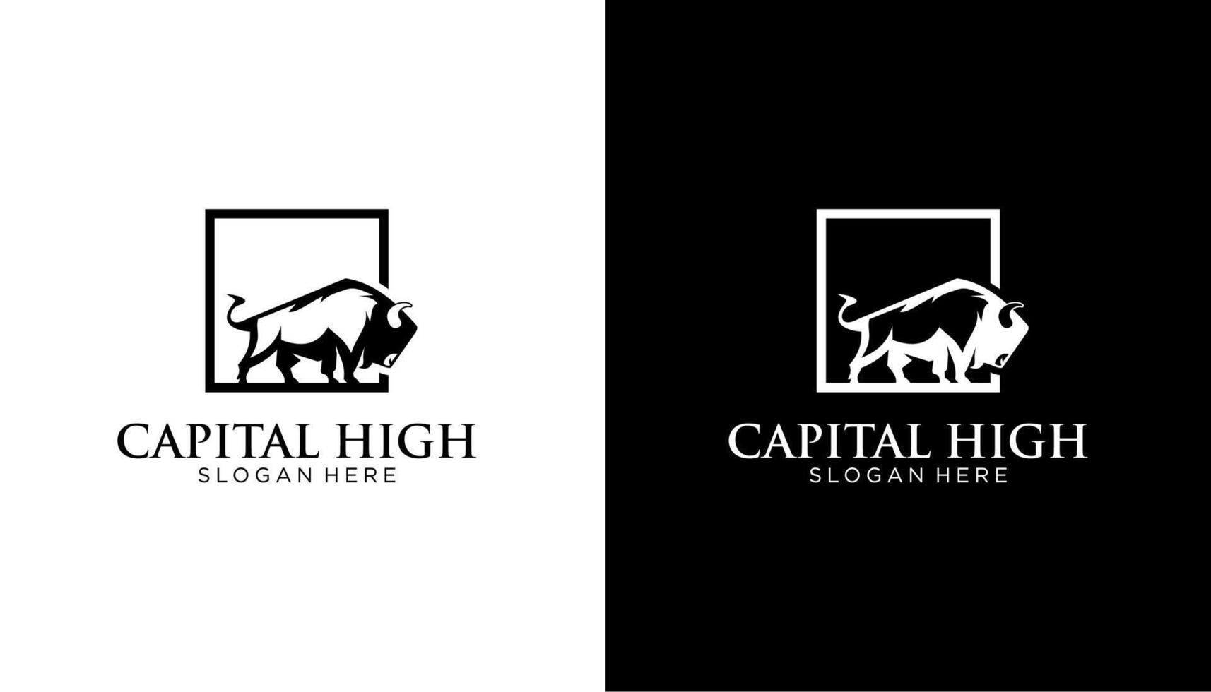 Bison silhouette logo for your company template vector