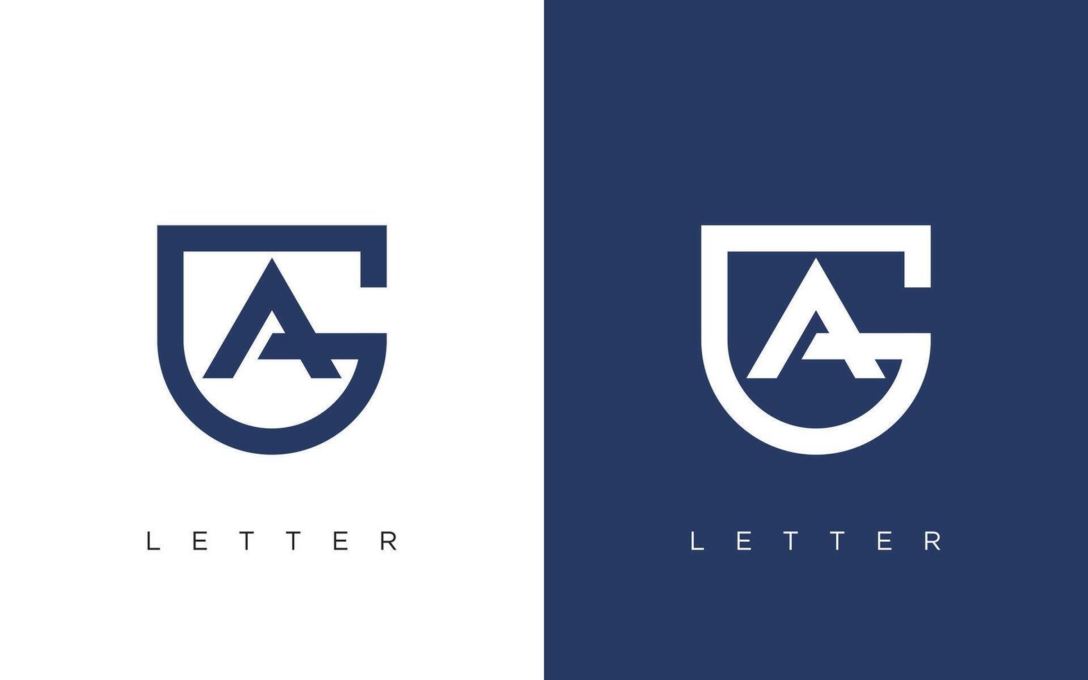simple initial AG icon logo letter with shield guard vector
