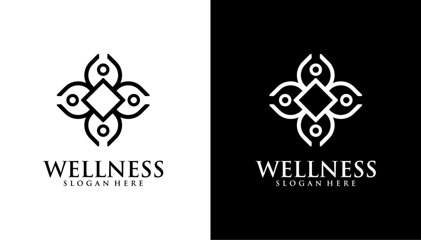 wellness yoga logo design template element vector