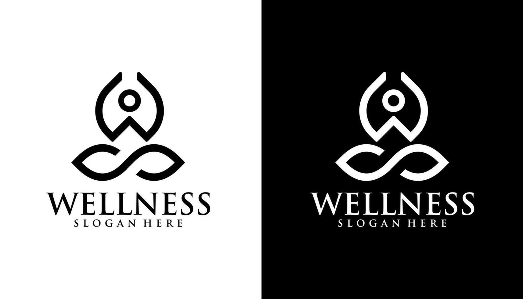 wellness yoga person logo template element vector