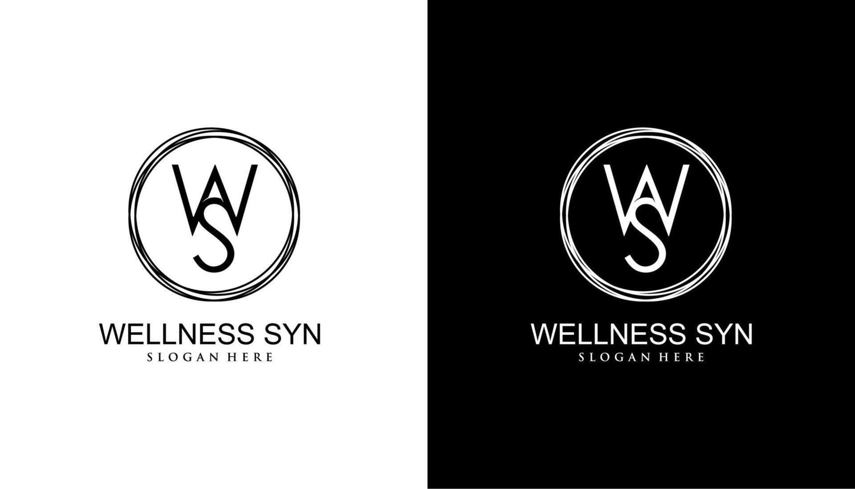Yoga person wellness Letter WS logo template vector