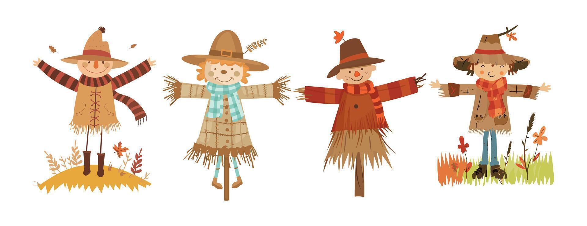 Cute scarecrow simple illustration vector