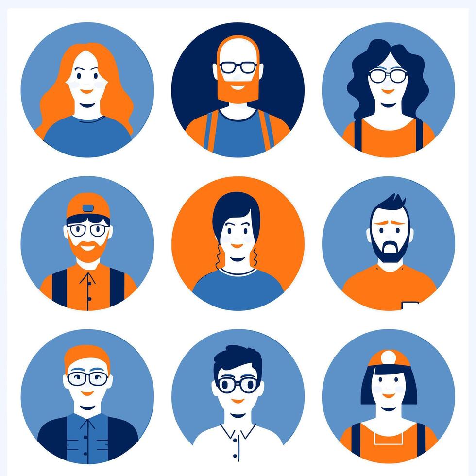 Set of people icons vector