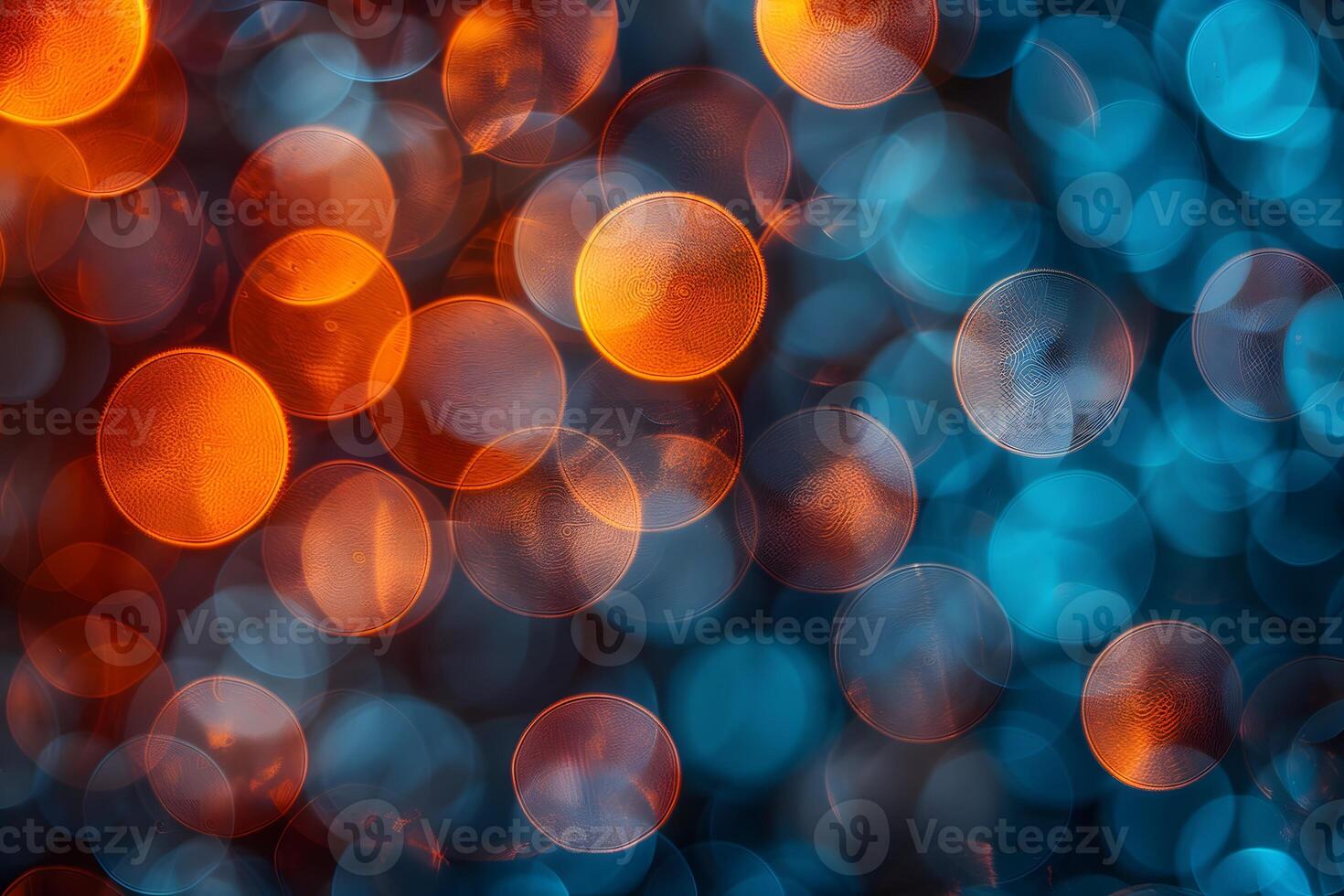 Vibrant Abstract Background with Blue and Orange Bokeh Lights for Modern Design photo