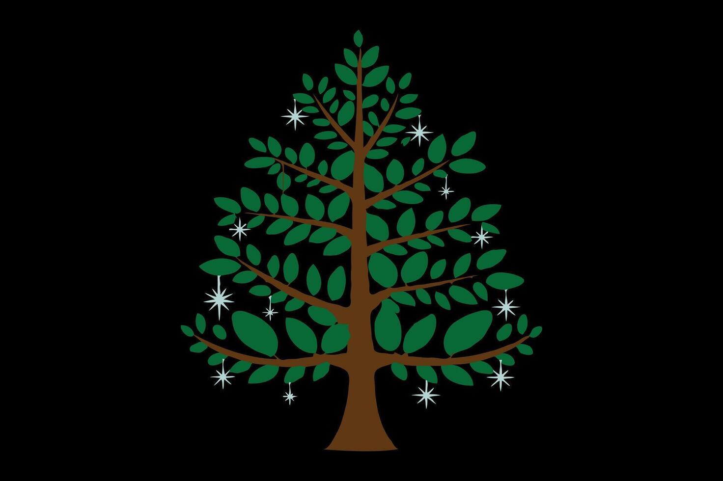 Christmas tree Illustration simple art style vector