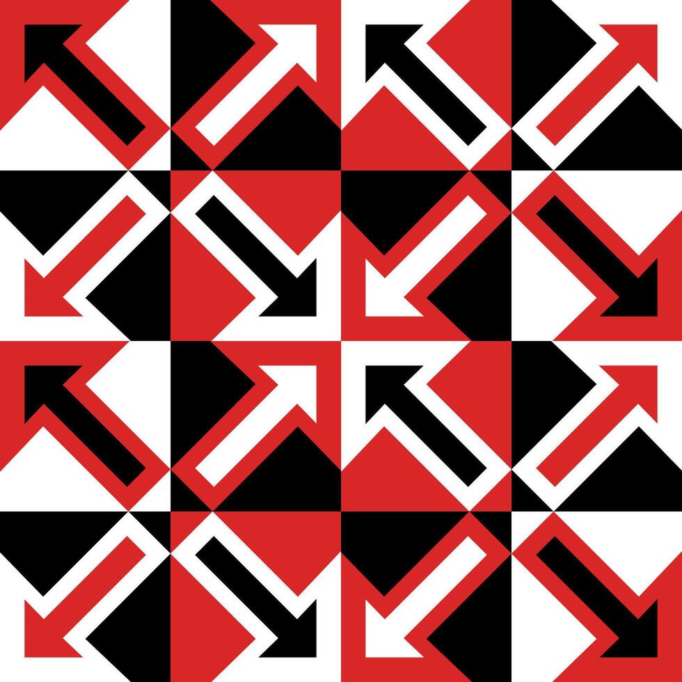 Red black arrows seamless pattern vector