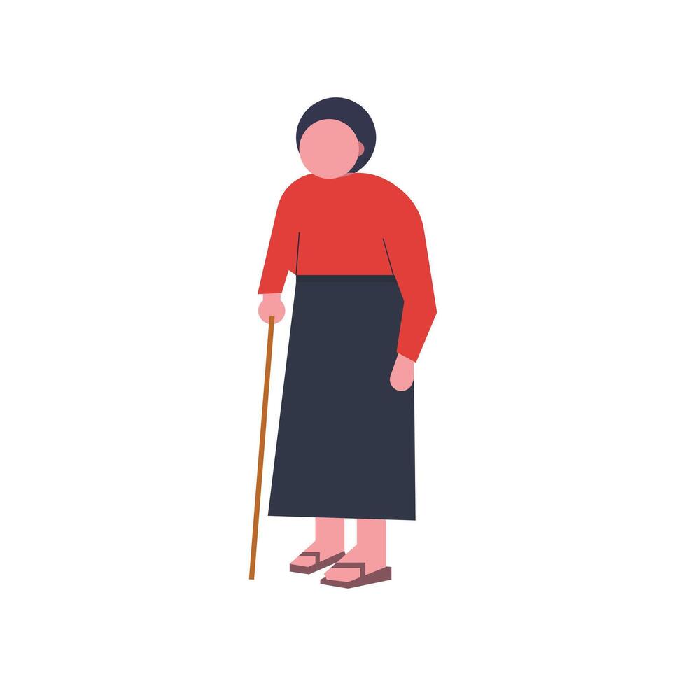 Illustration grandma unique design with blank background vector