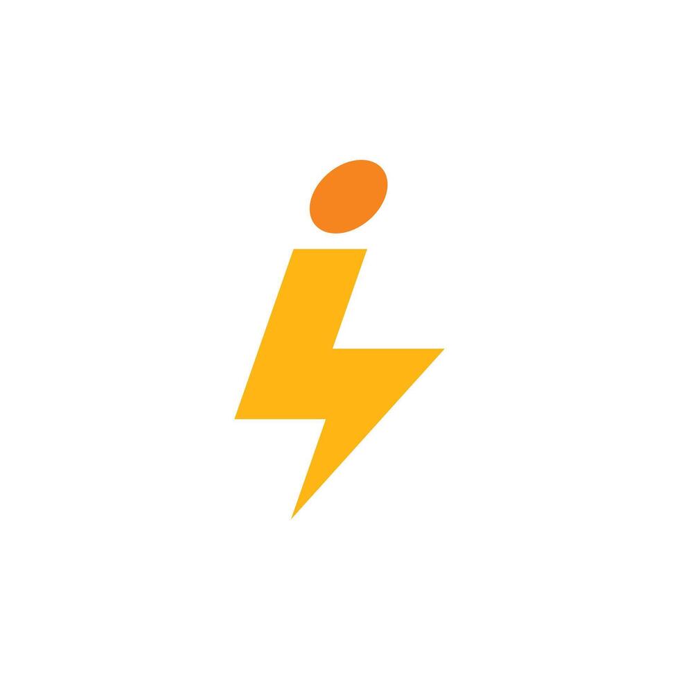 Logo letter I electric unique design with blank background vector