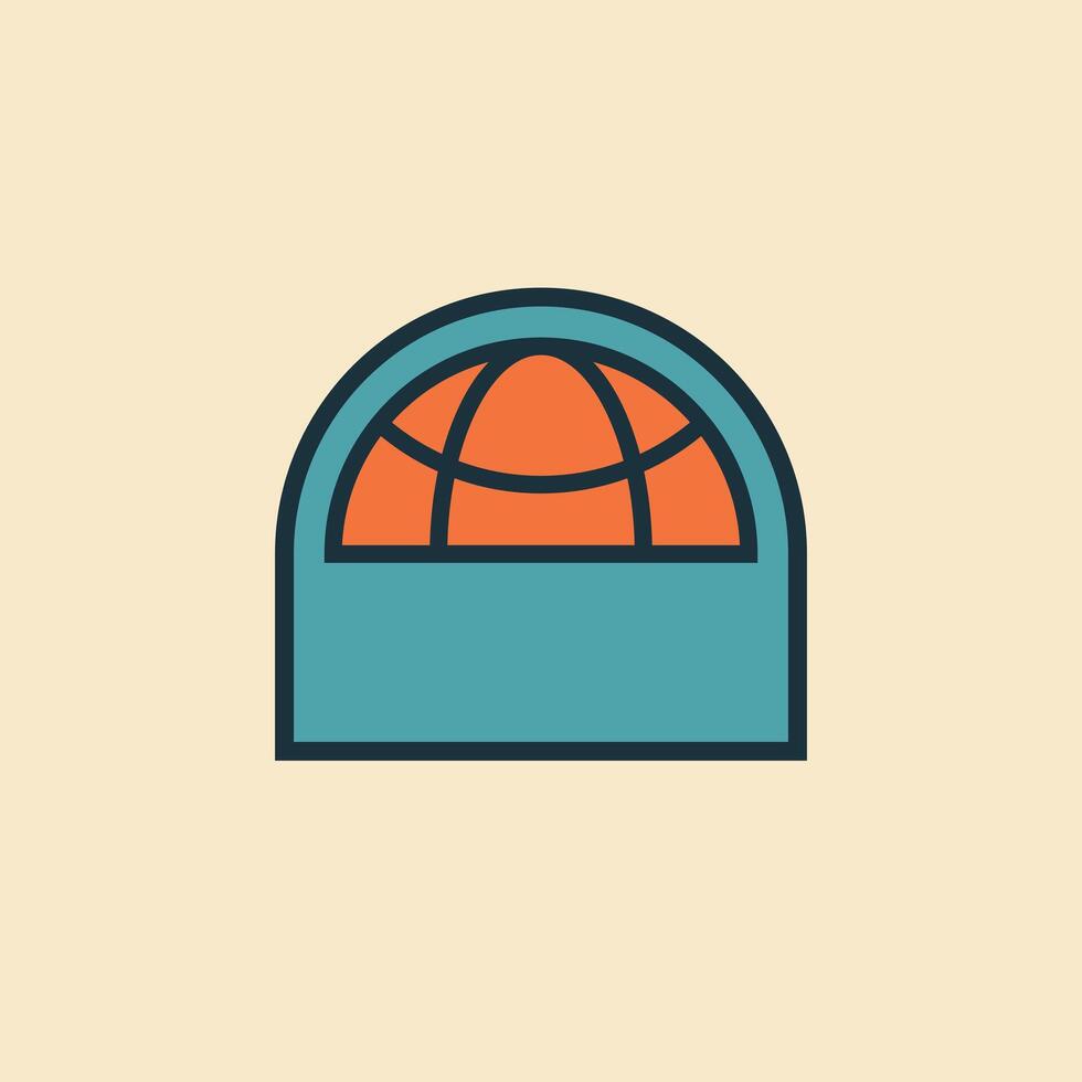 Illustration badge globe retro unique design vector