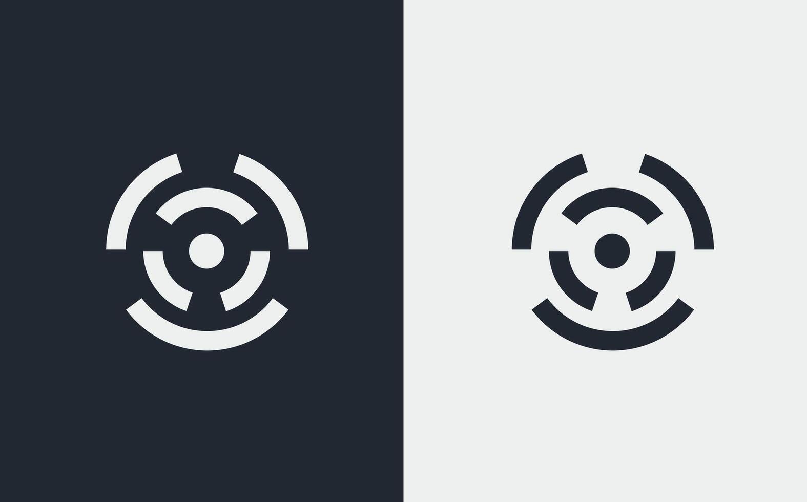 Logo circle outline center with blank background vector