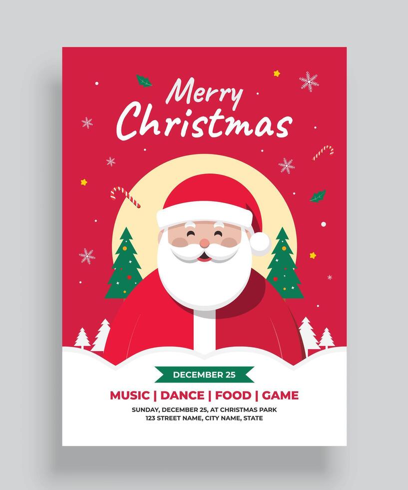 Merry Christmas Event Flyer Template vector