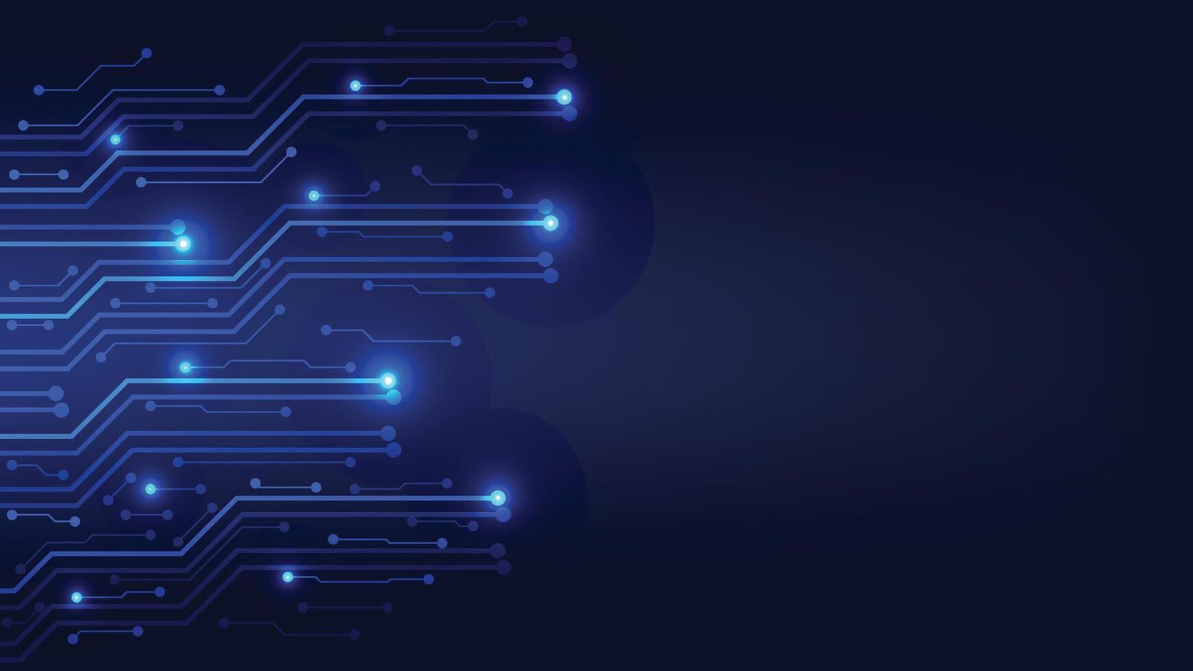abstract technology background with circuit board and blue light vector