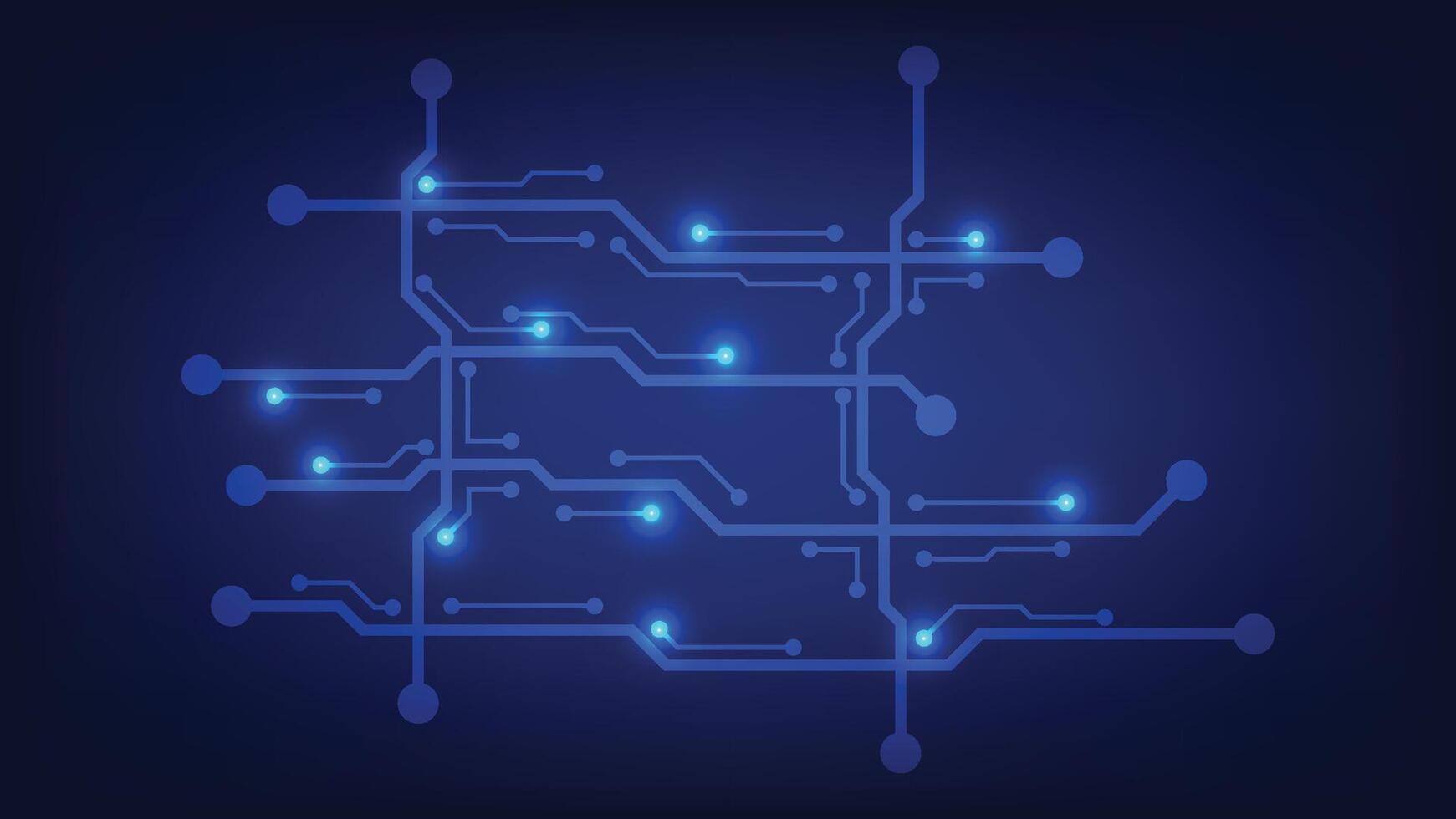 Hi tech circuit board on blue background vector