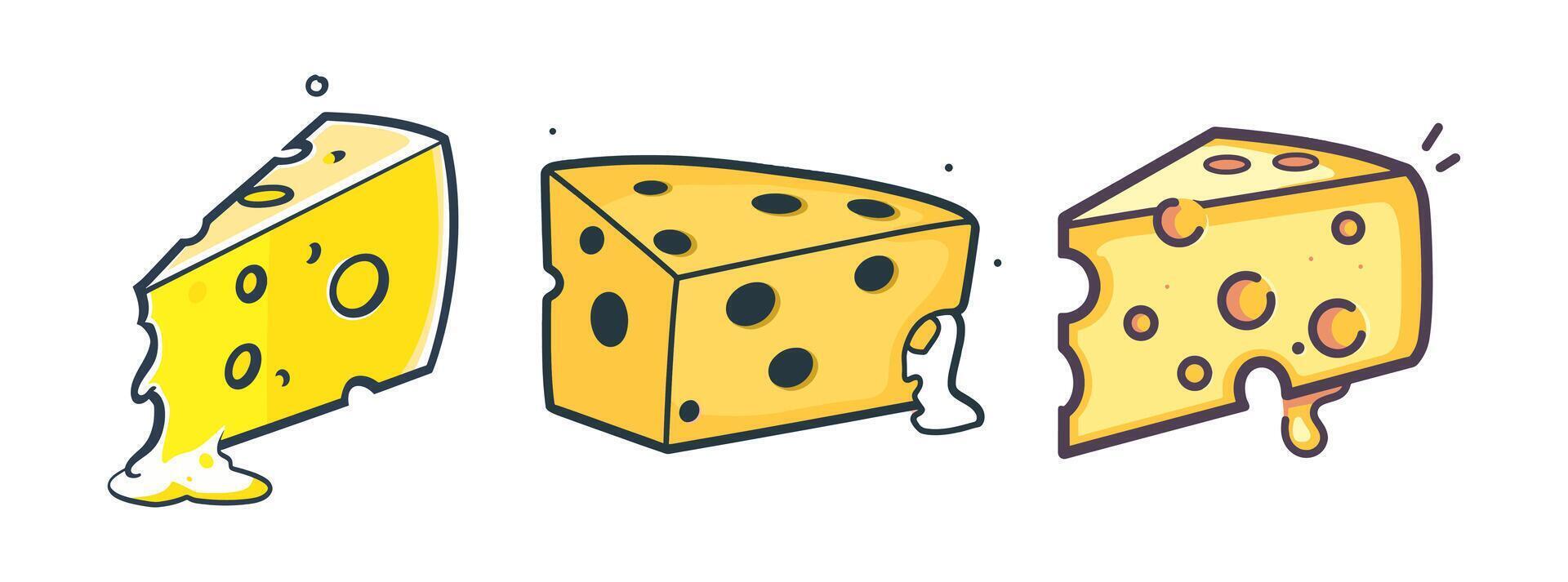 A cartoon cheese icon vector