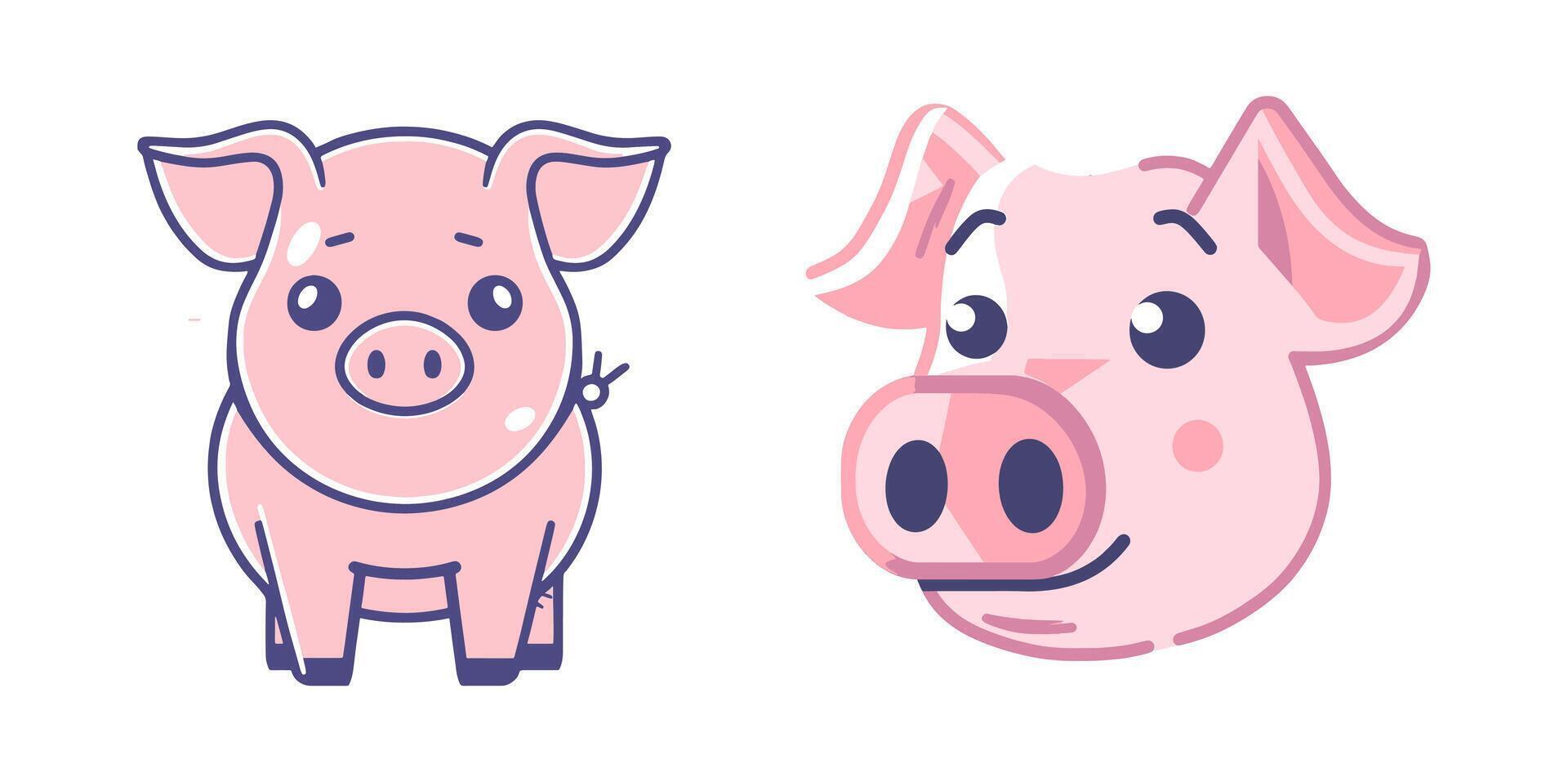 A cute pig illustration vector