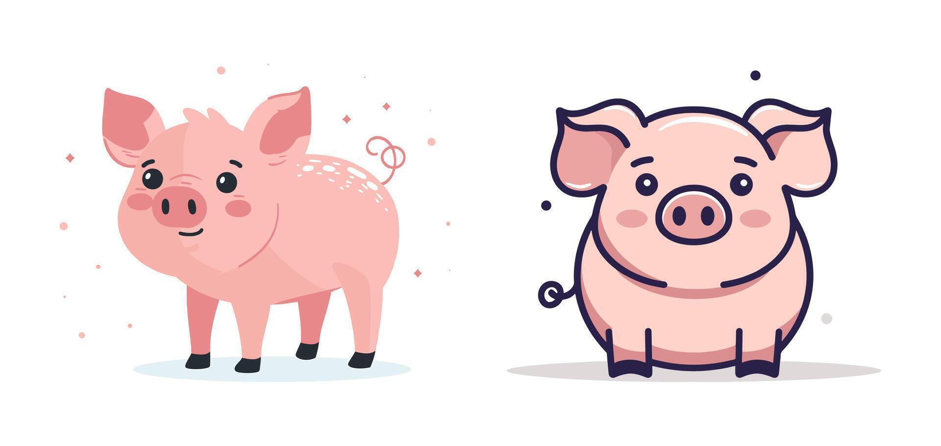 A cute pig illustration vector
