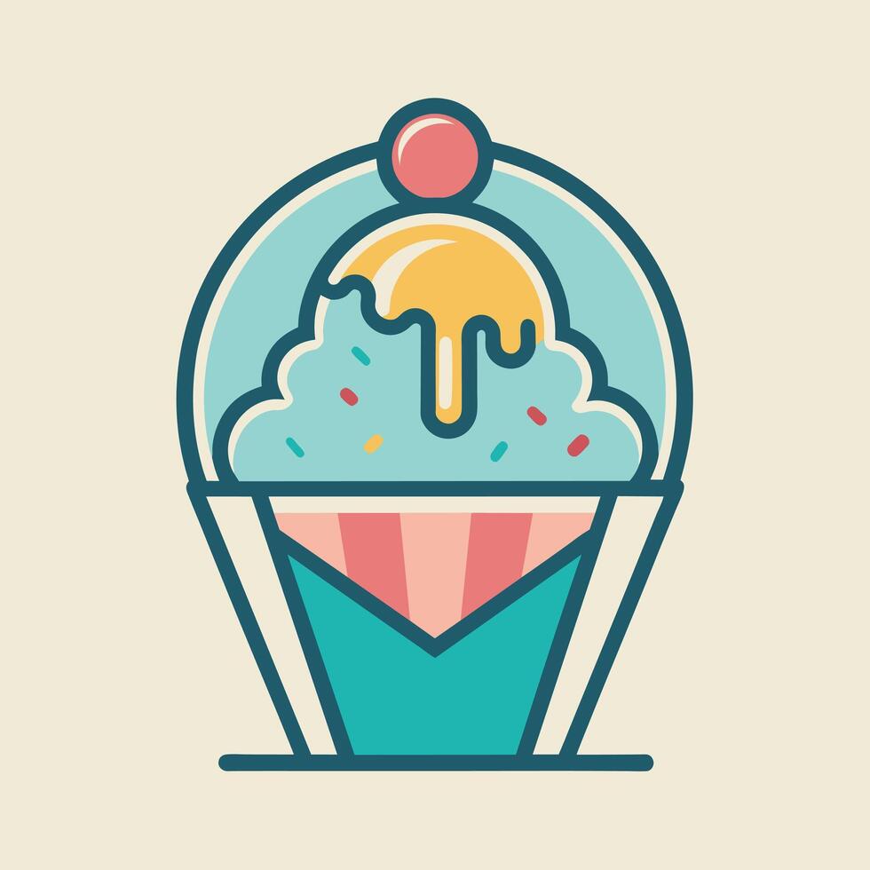 Ice Cream Illustration Logo Icon vector
